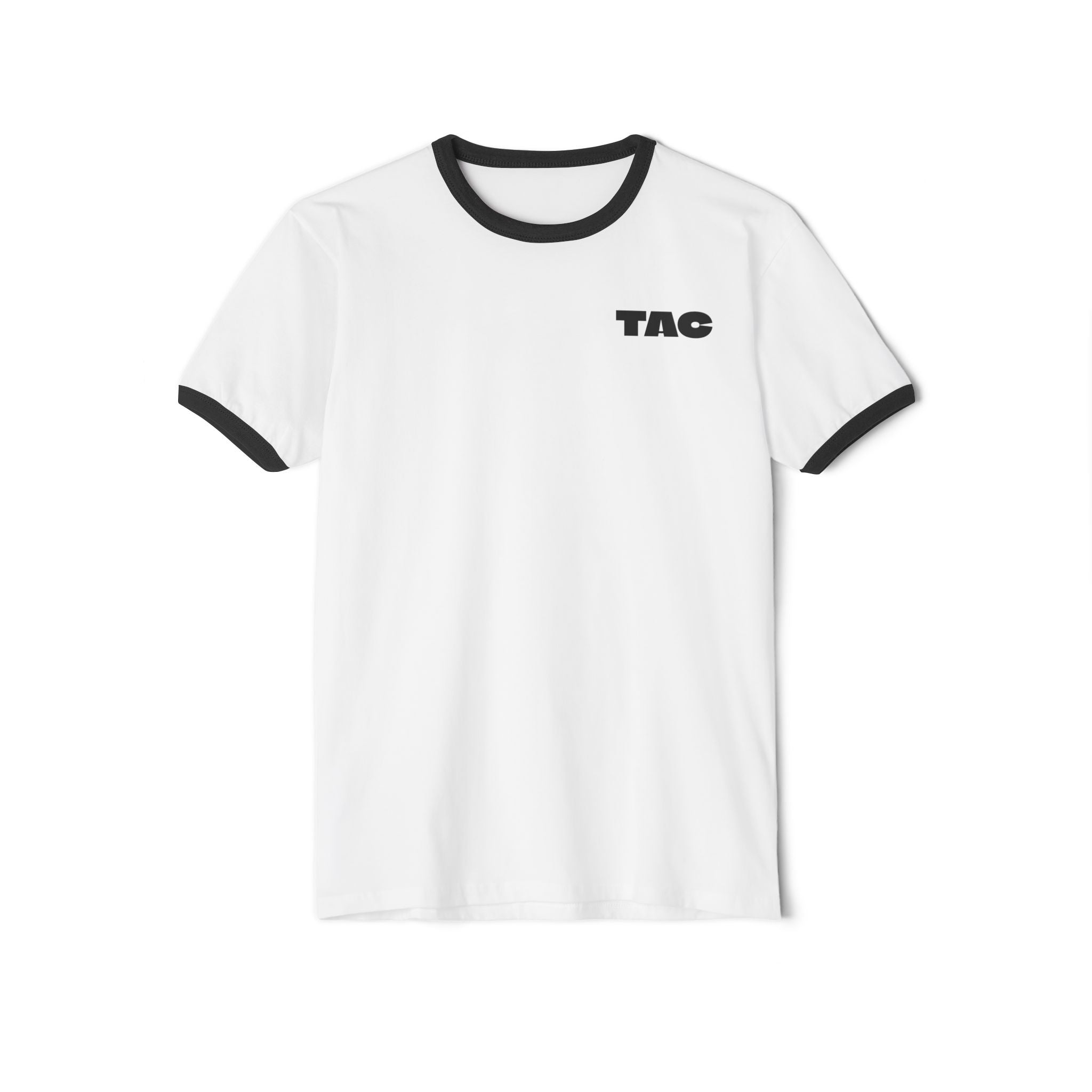 TAC Growth Graphic Ringer T-Shirt — Retro Black & White Motivational Tee
